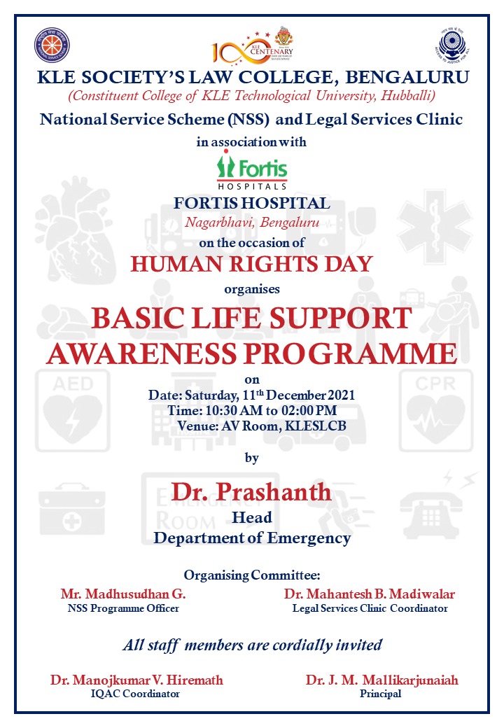 Fortis Hospital Human Rights Day Program | KLE Society's Law College
